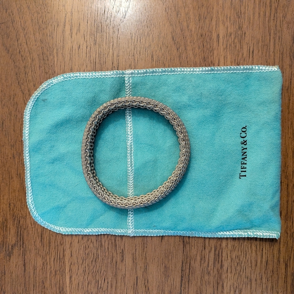 Tiffany & Co Sterling Silver Woven Mesh Bracelet | Heavy 55g | Authentic - Picture 5 of 7